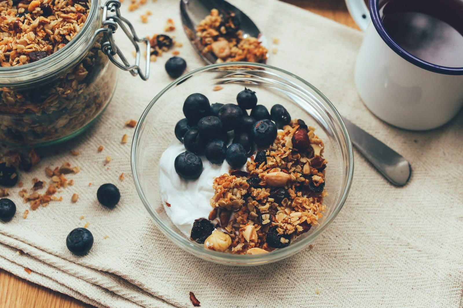 Photo by Dan Counsell berry and nuts in clear glass bowl